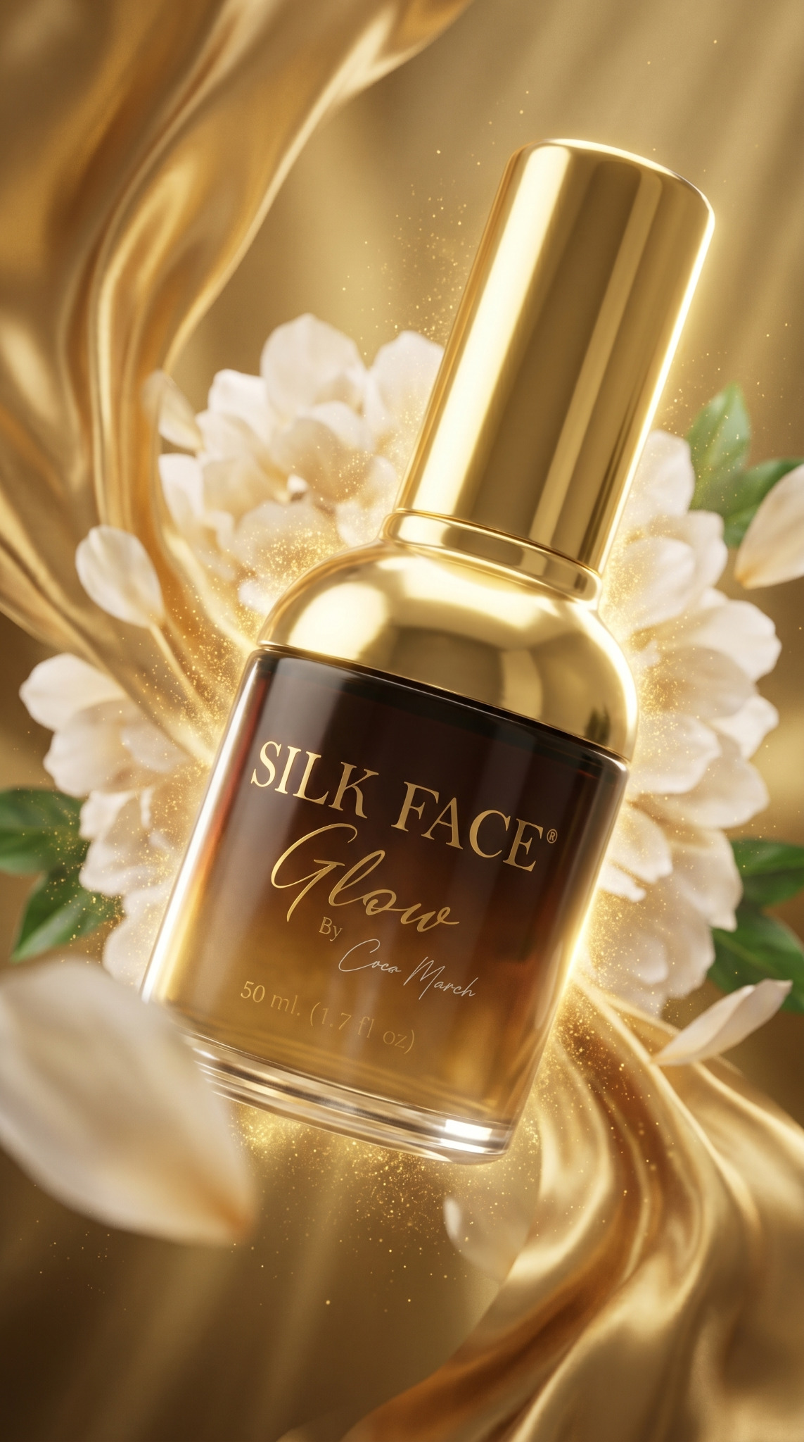 Silk Face Glow — floating bottle
