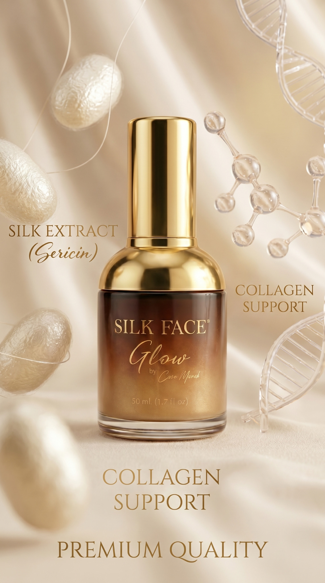 Silk extract / collagen support poster