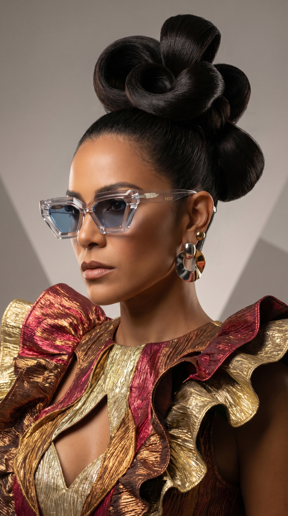 Editorial fashion portrait — sculptural hair